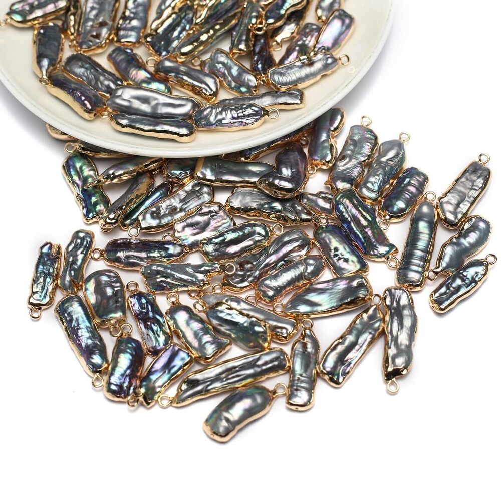 9659 4pcs Natural Pearl Pendants Irregular Multiple Shapes Cultured
